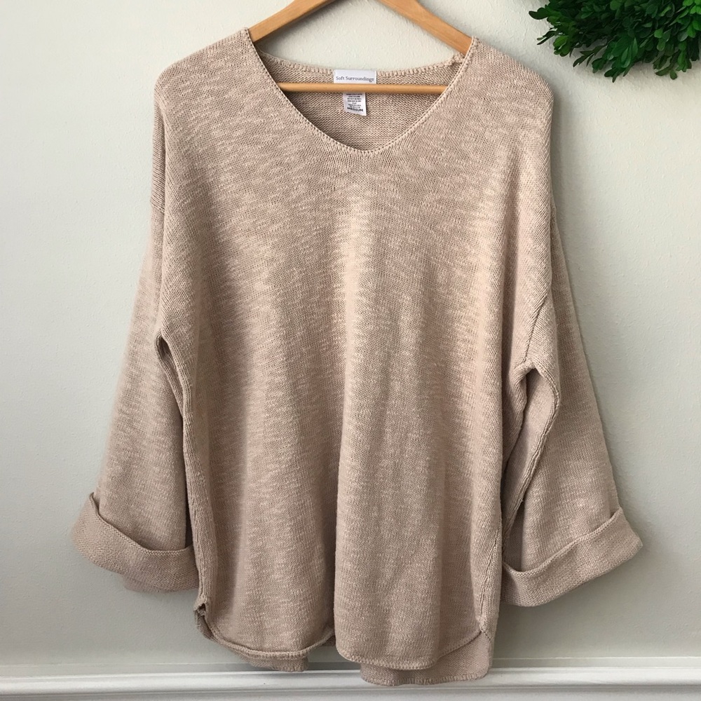 Soft Surroundings Oversized Knit Sweater Sz Medium